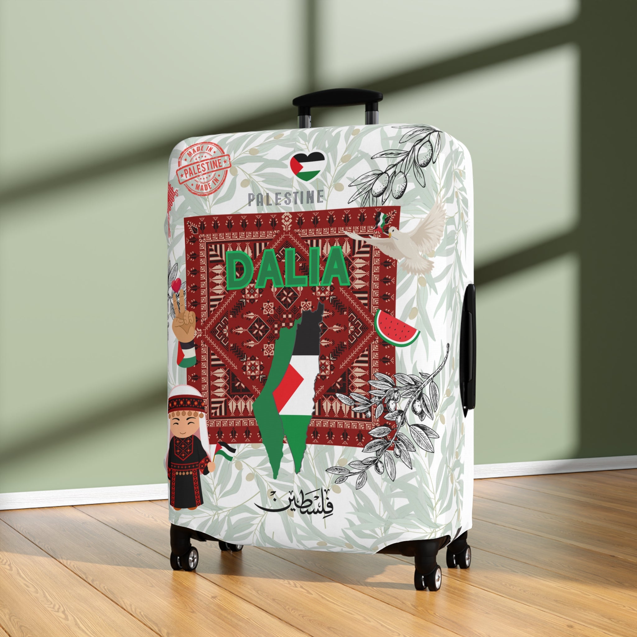 Palestine Map Luggage Cover