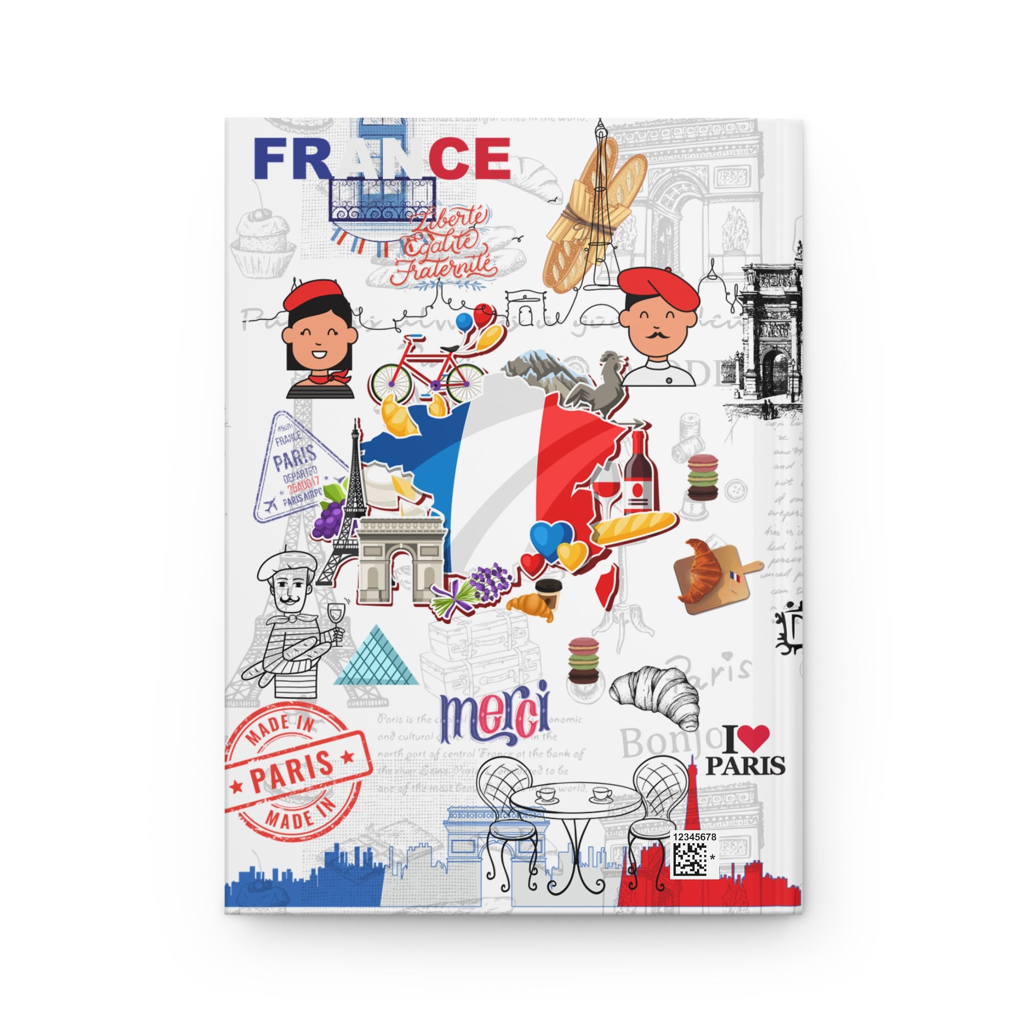 France Paris Hardcover Journal — Matte Travel Notebook