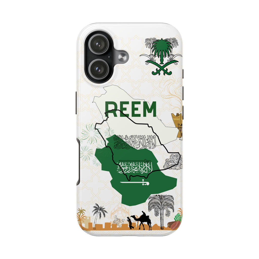 Saudi Arabia Personalized Tough Phone Case — Custom Text Phone Case, Gift for Travelers & Expats
