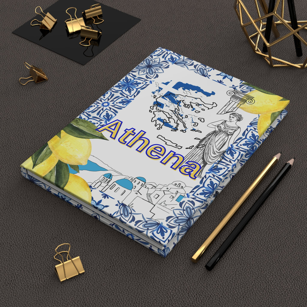 Greece Hardcover Journal — Matte Travel Notes & Greek-Inspired Notebook