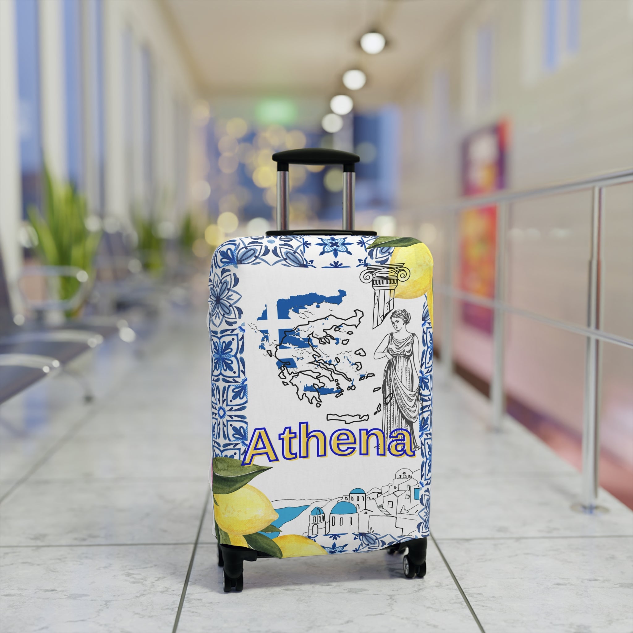 Greece Map Luggage Cover