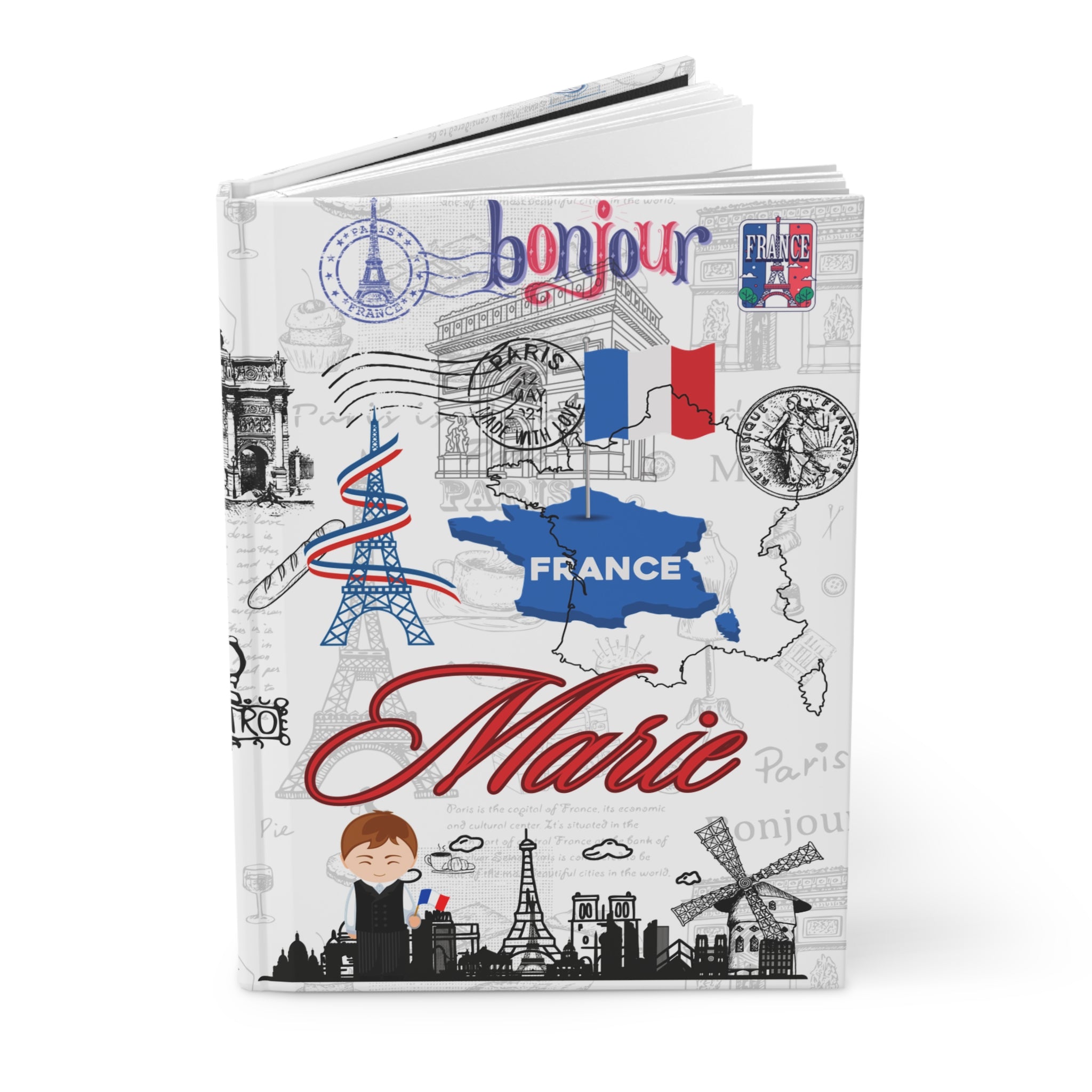 France Paris Hardcover Journal — Matte Travel Notebook