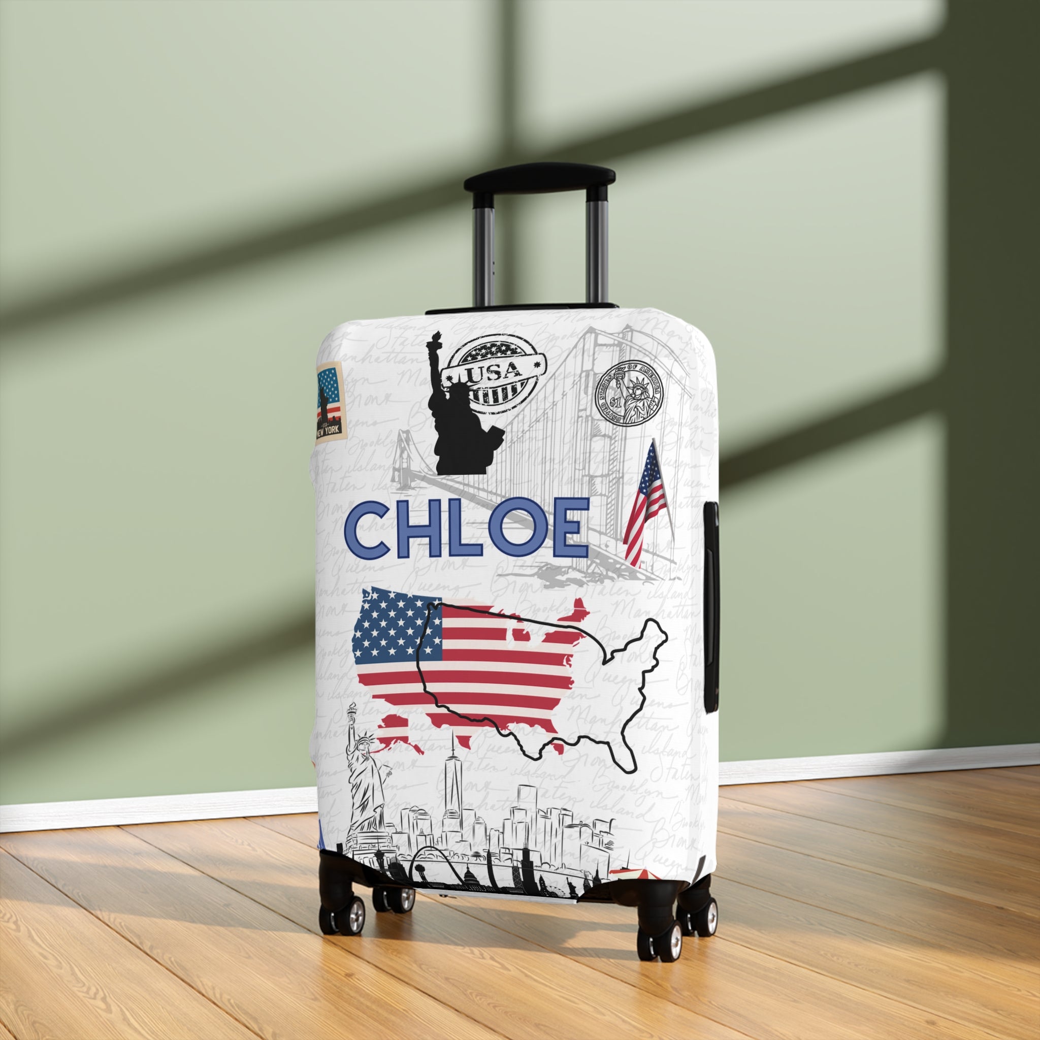 USA Map Luggage Cover