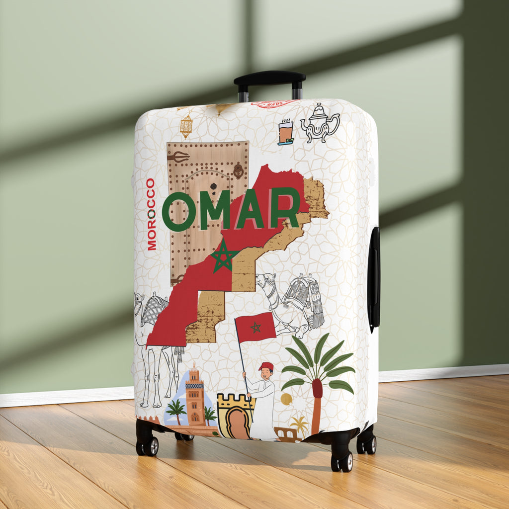 Morocco Map Luggage Cover