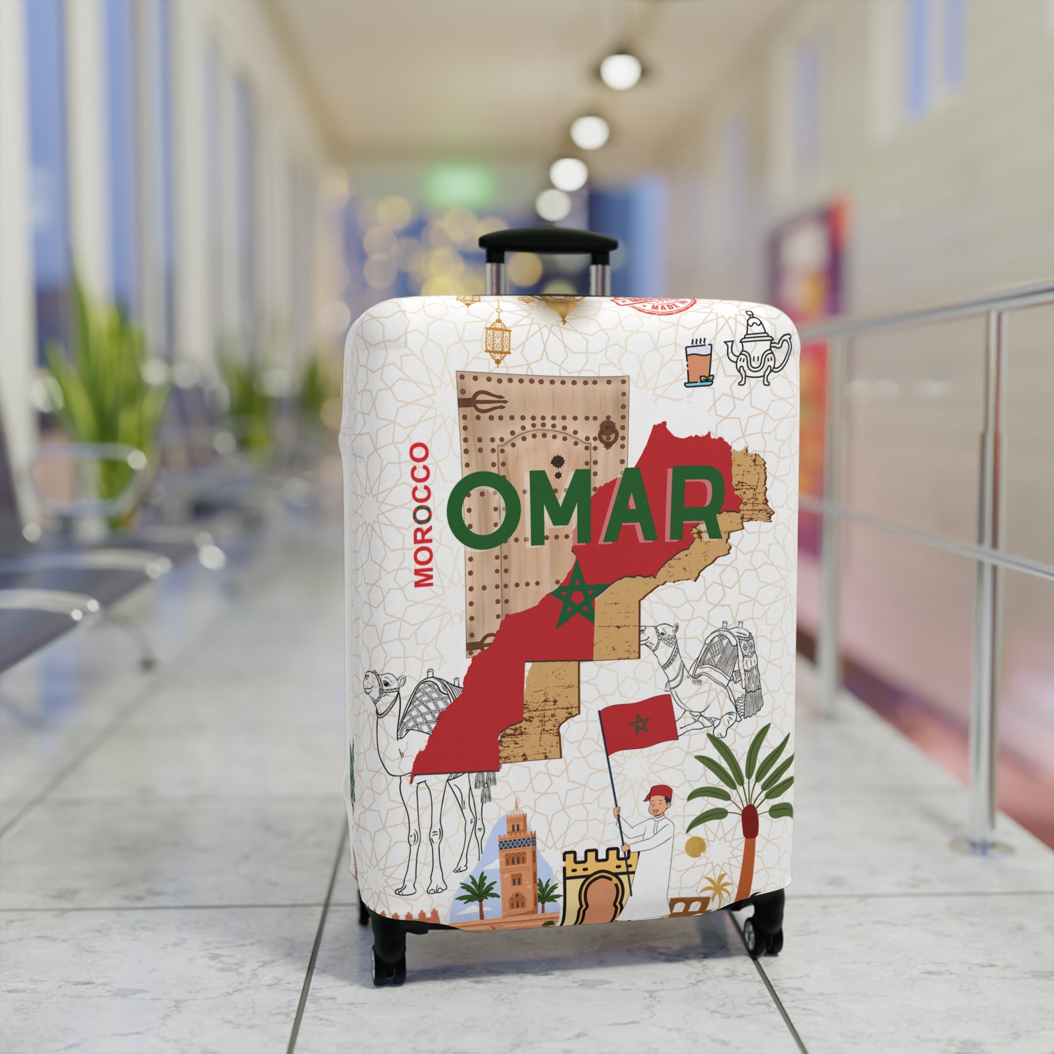 Morocco Map Luggage Cover