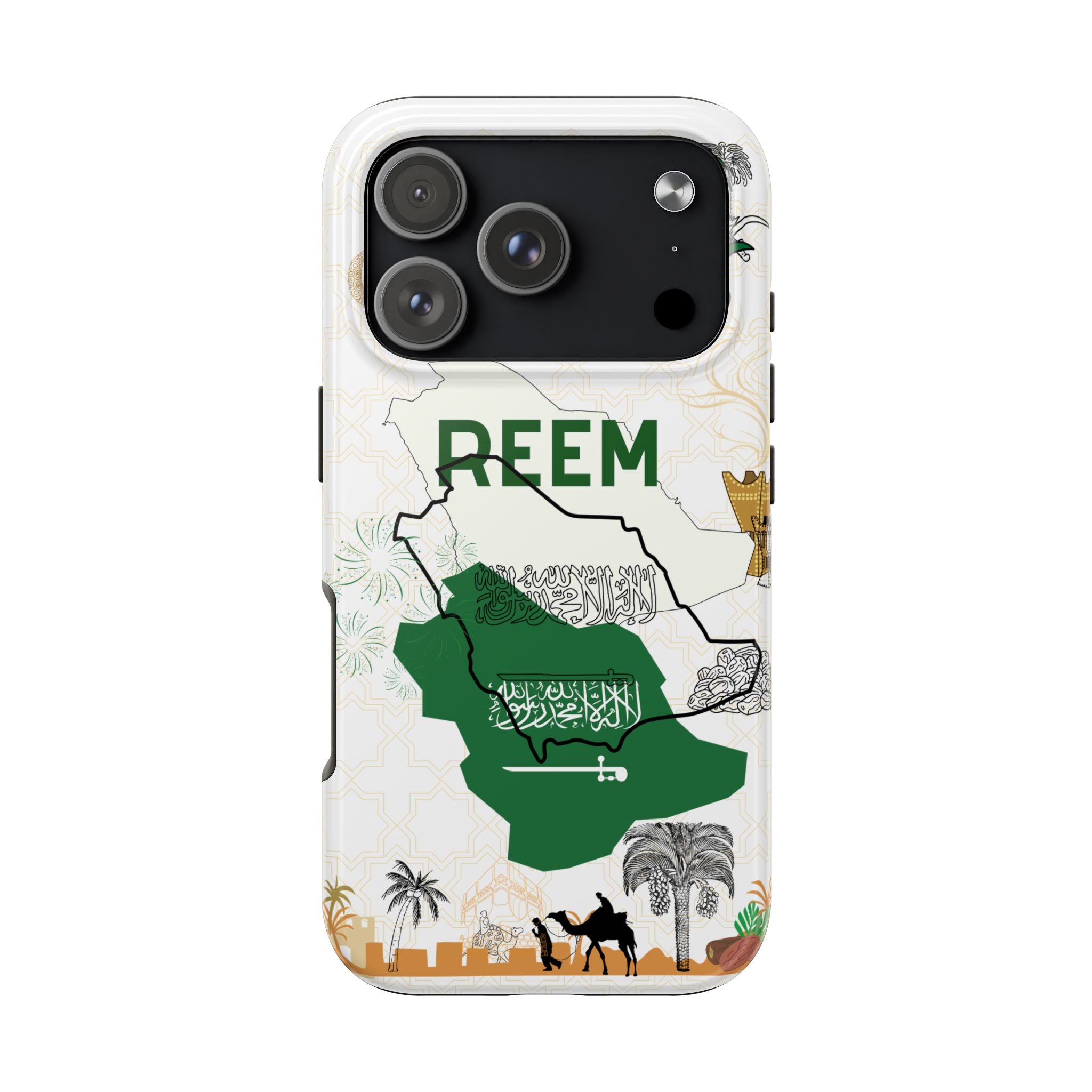 Saudi Arabia Personalized Tough Phone Case — Custom Text Phone Case, Gift for Travelers & Expats
