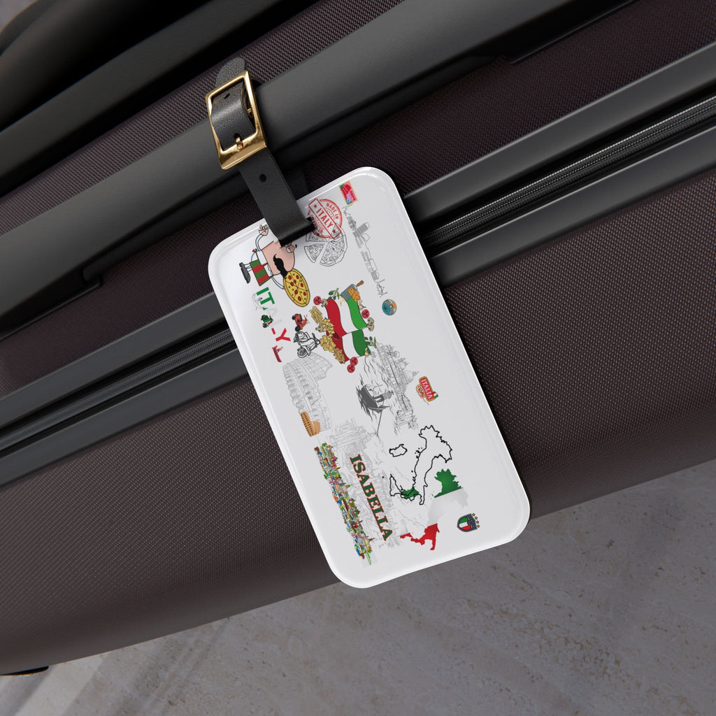 Italy Icon Collage Luggage Tag — Personalized Travel Bag ID