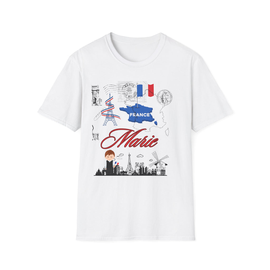 France Paris Travel T-Shirt – Marie Name Personalized French Landmark Tee