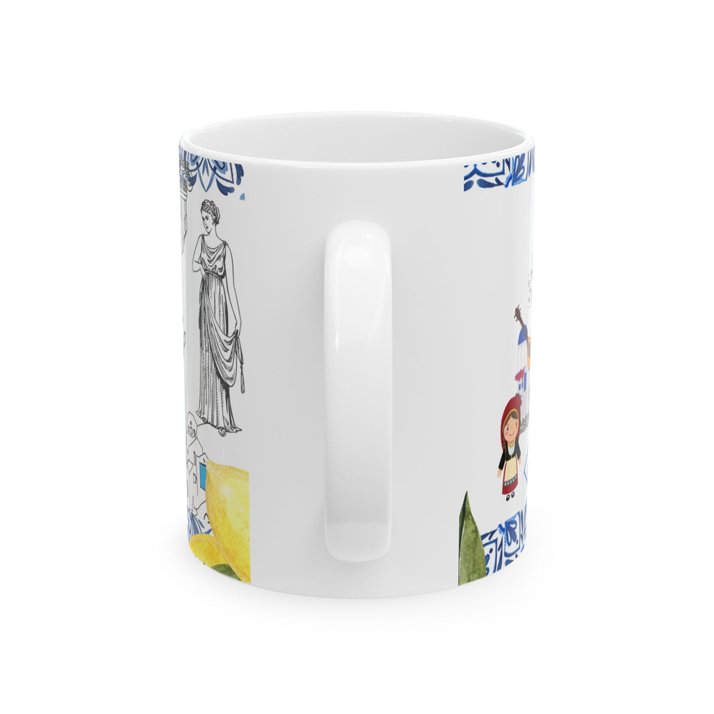 Athens Greece Collage Ceramic Mug — 11oz/15oz Travel Souvenir Coffee Cup