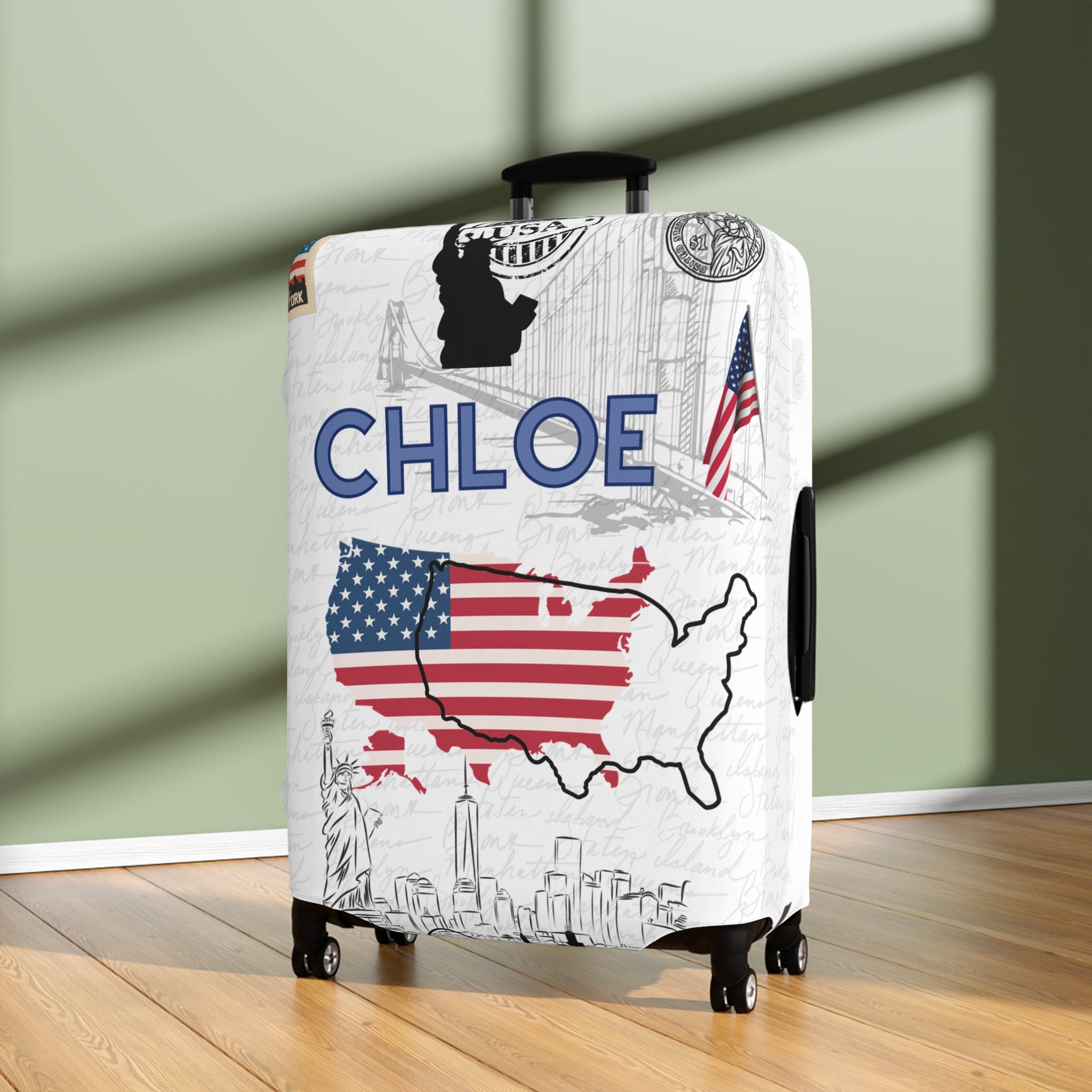 USA Map Luggage Cover
