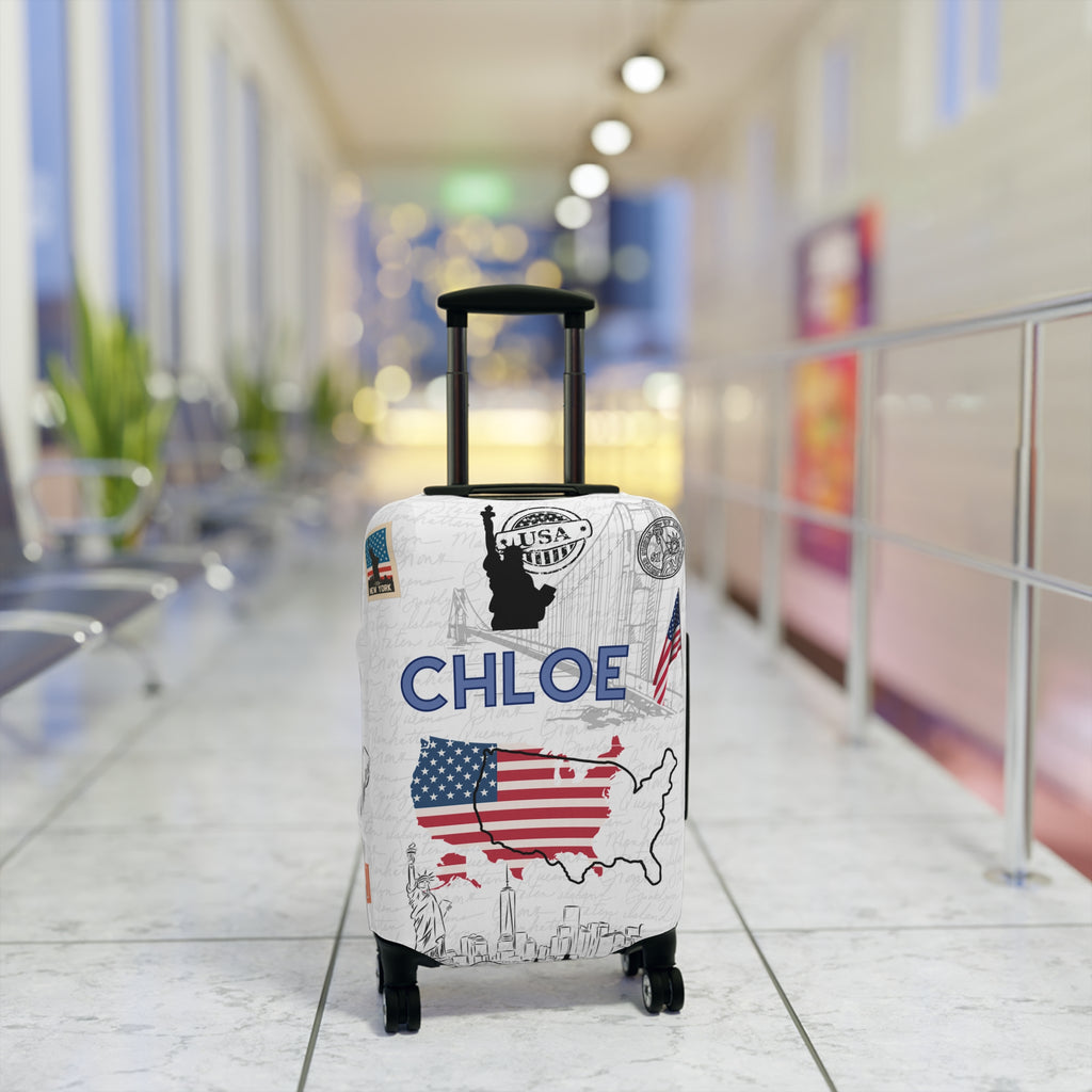 USA Map Luggage Cover