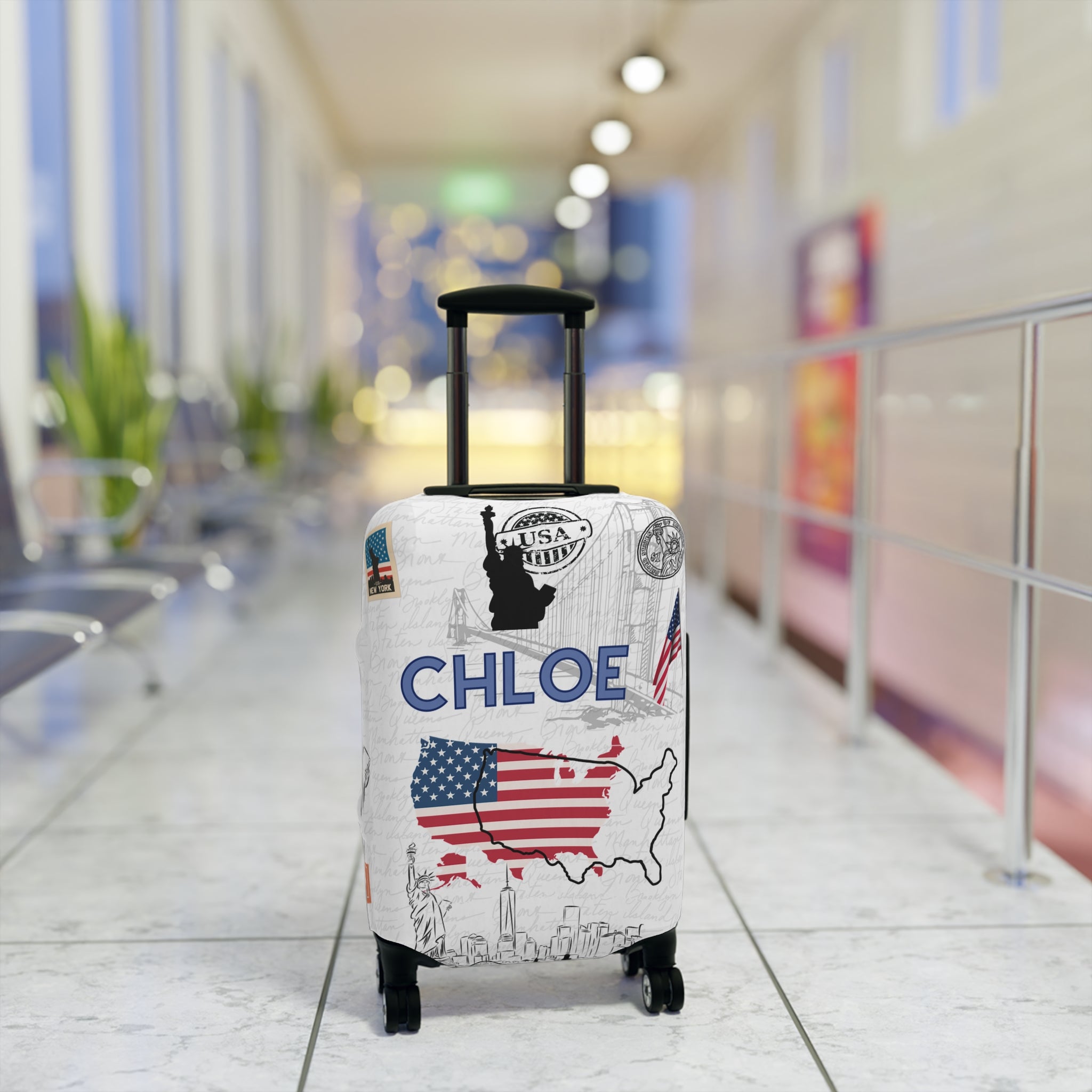 USA Map Luggage Cover
