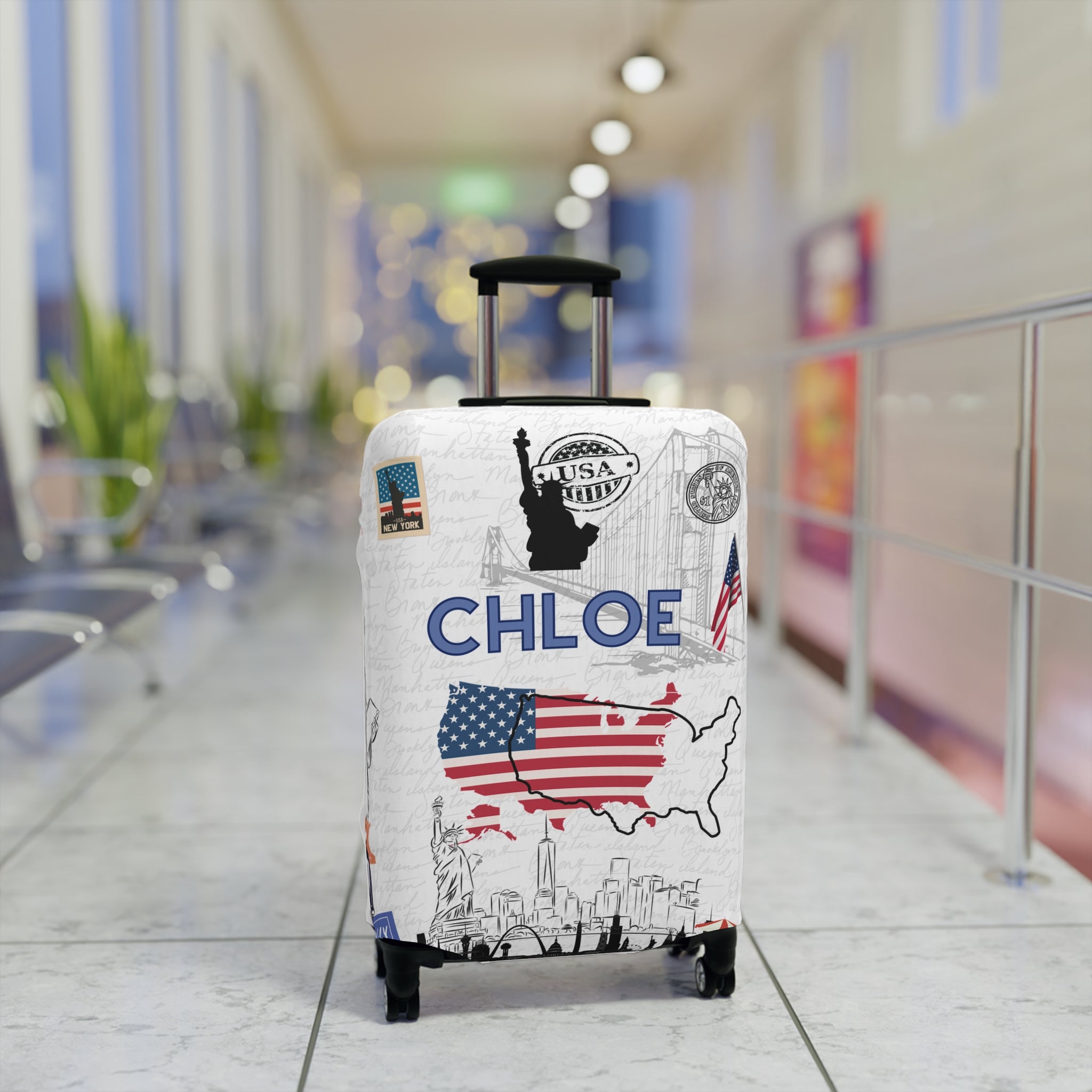 USA Map Luggage Cover