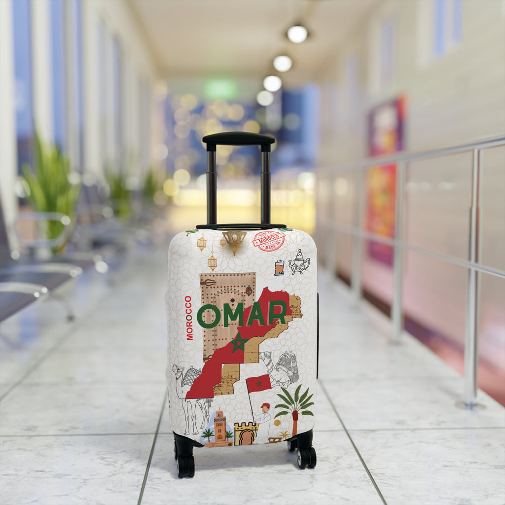 Morocco Map Luggage Cover