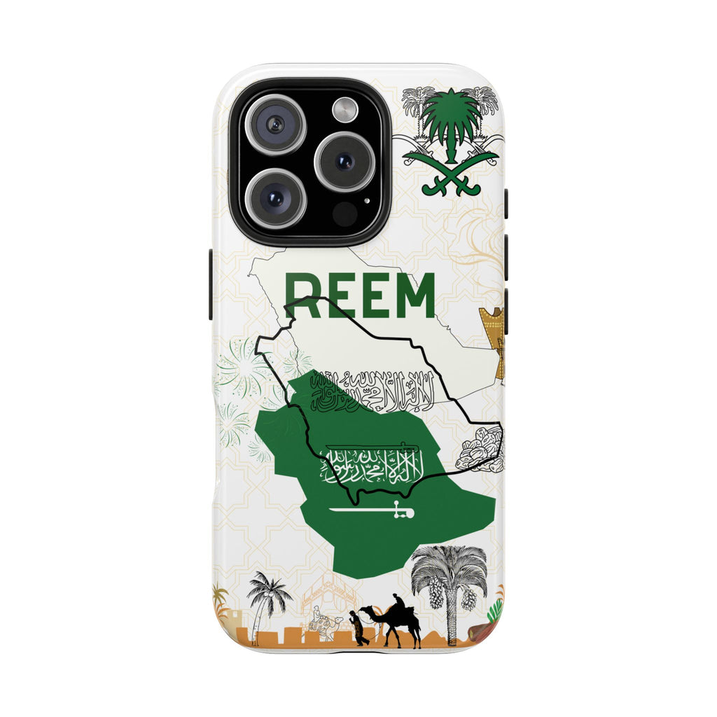 Saudi Arabia Personalized Tough Phone Case — Custom Text Phone Case, Gift for Travelers & Expats