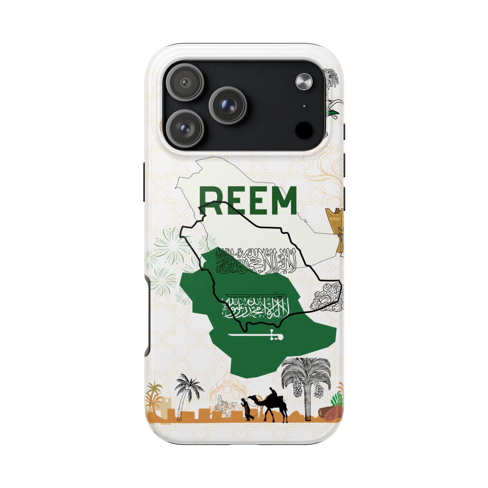 Saudi Arabia Personalized Tough Phone Case — Custom Text Phone Case, Gift for Travelers & Expats
