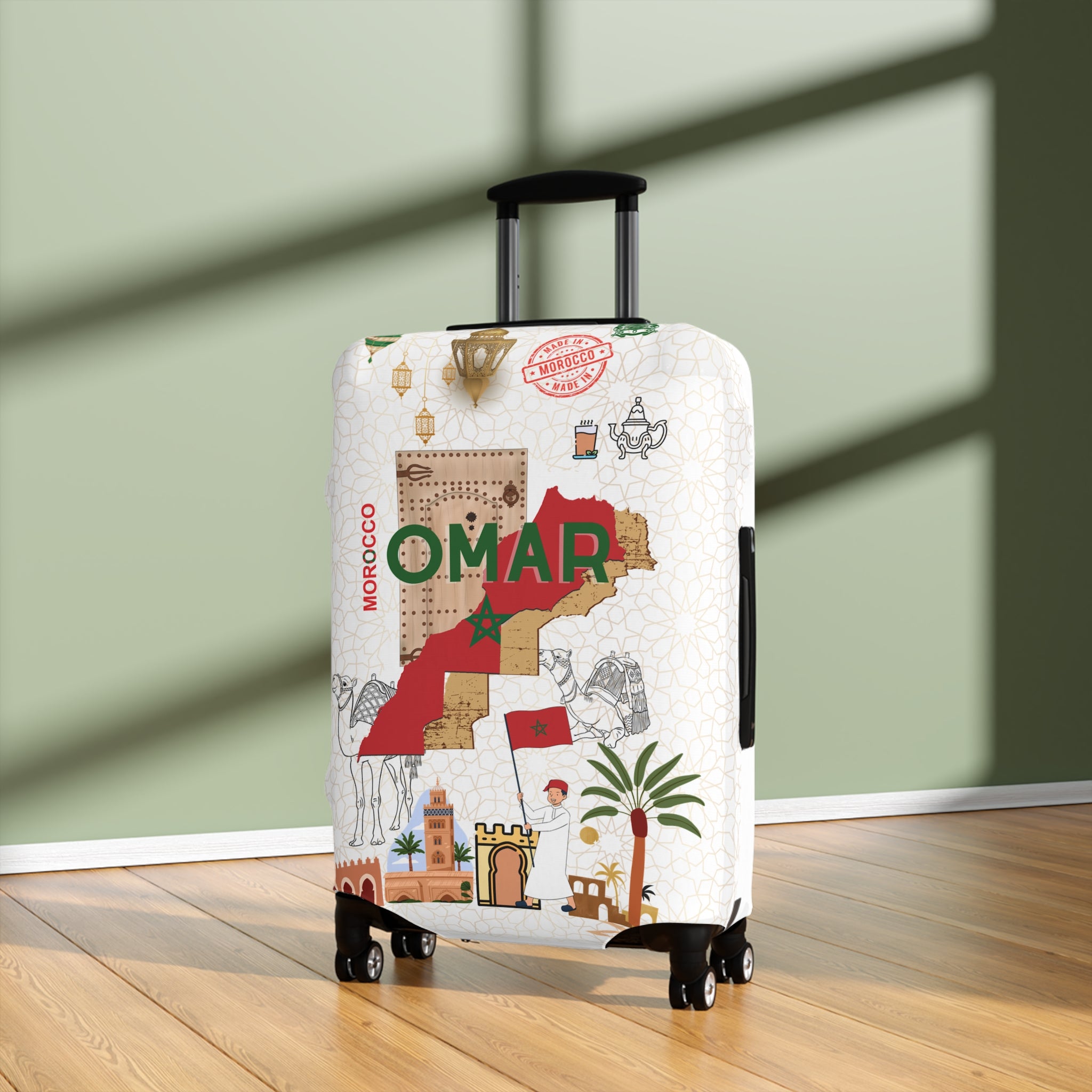 Morocco Map Luggage Cover