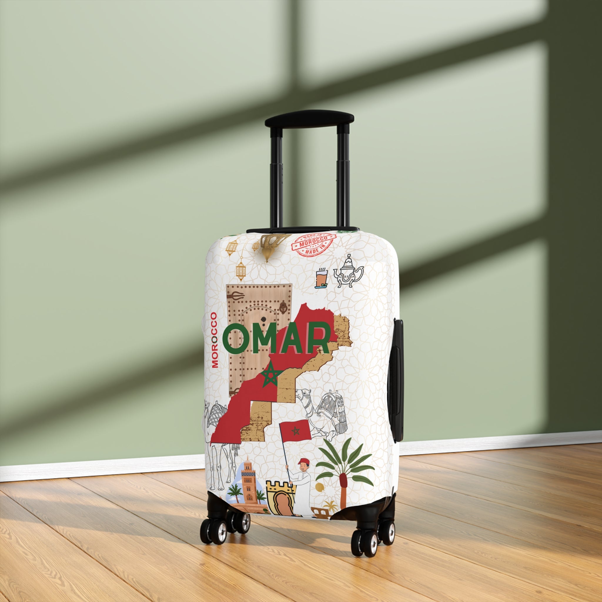 Morocco Map Luggage Cover