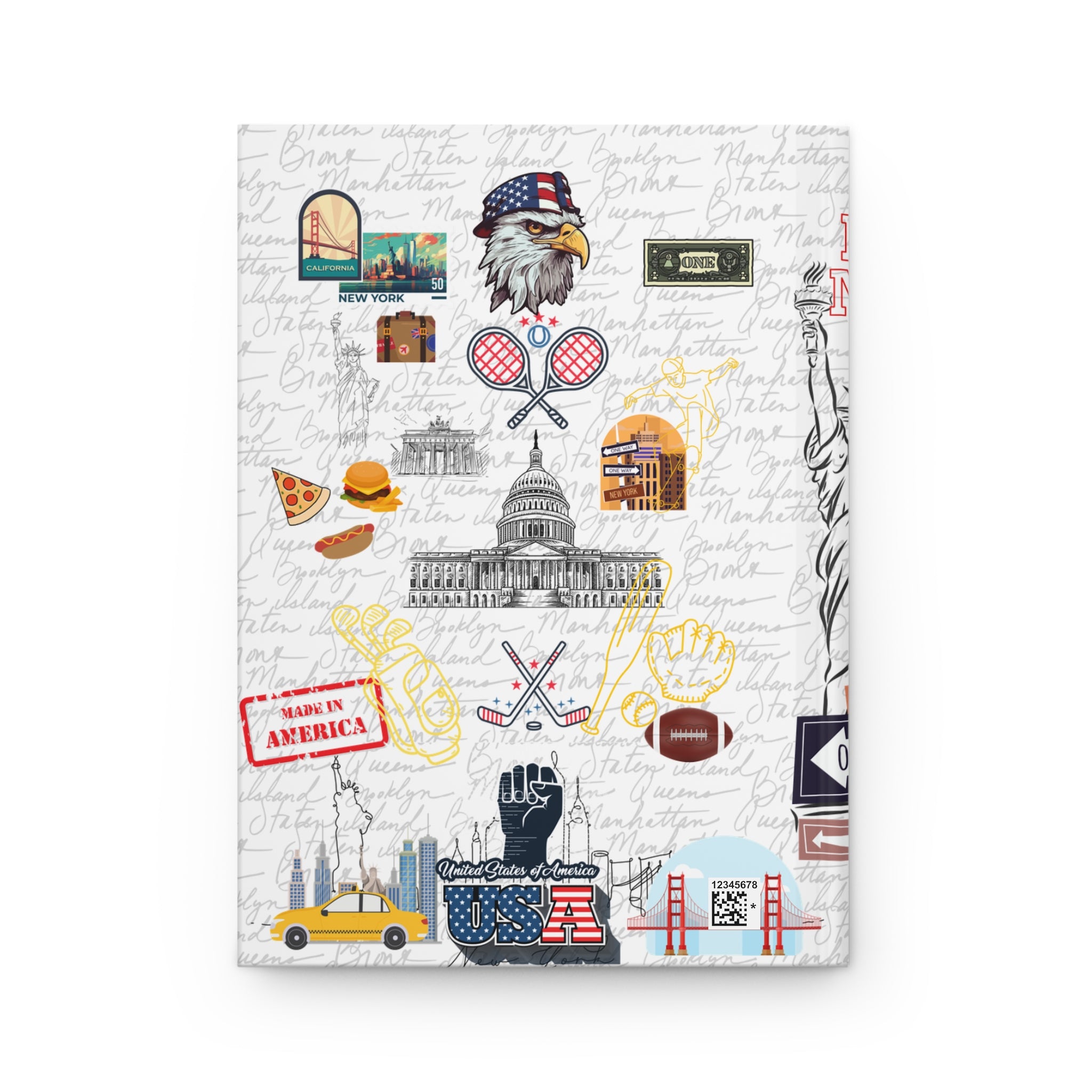 United states  Hardcover Journal — Matte Travel Notebook