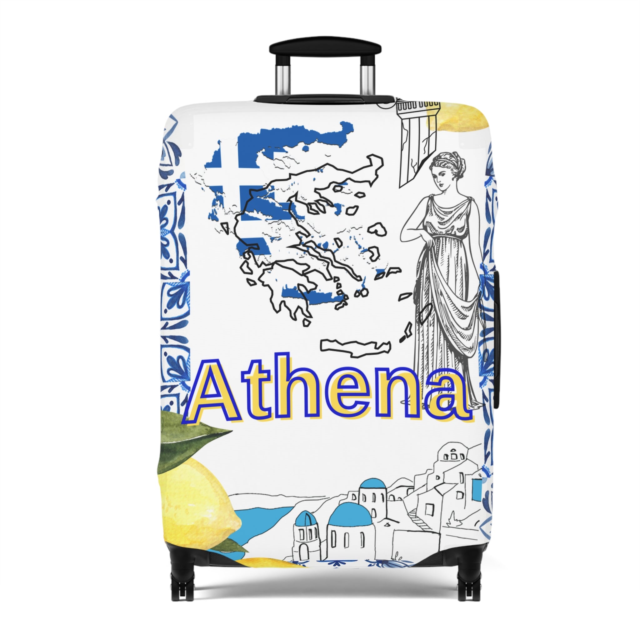 Greece Map Luggage Cover