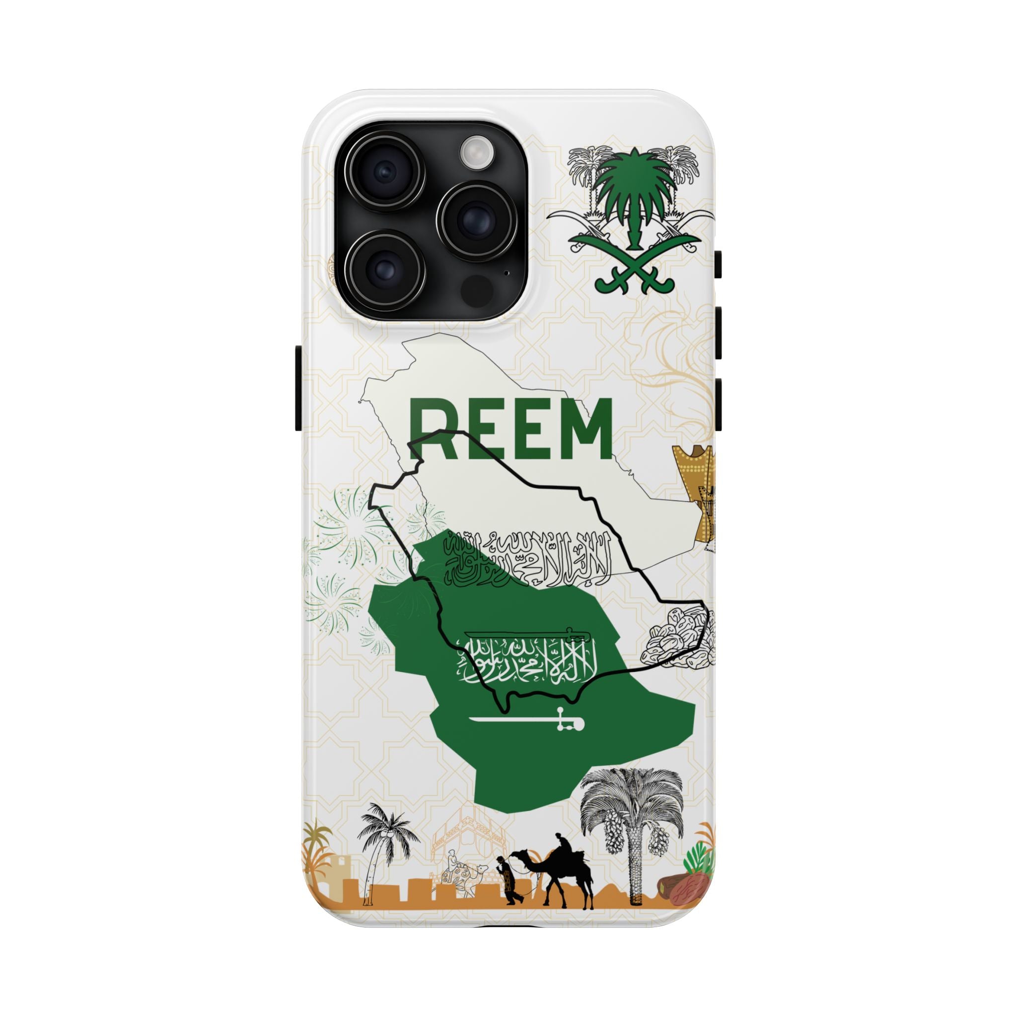 Saudi Arabia Personalized Tough Phone Case — Custom Text Phone Case, Gift for Travelers & Expats
