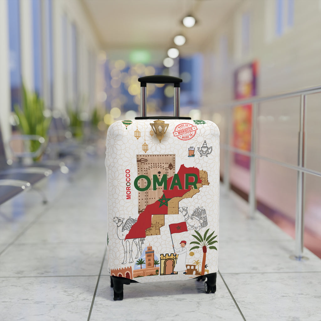 Morocco Map Luggage Cover