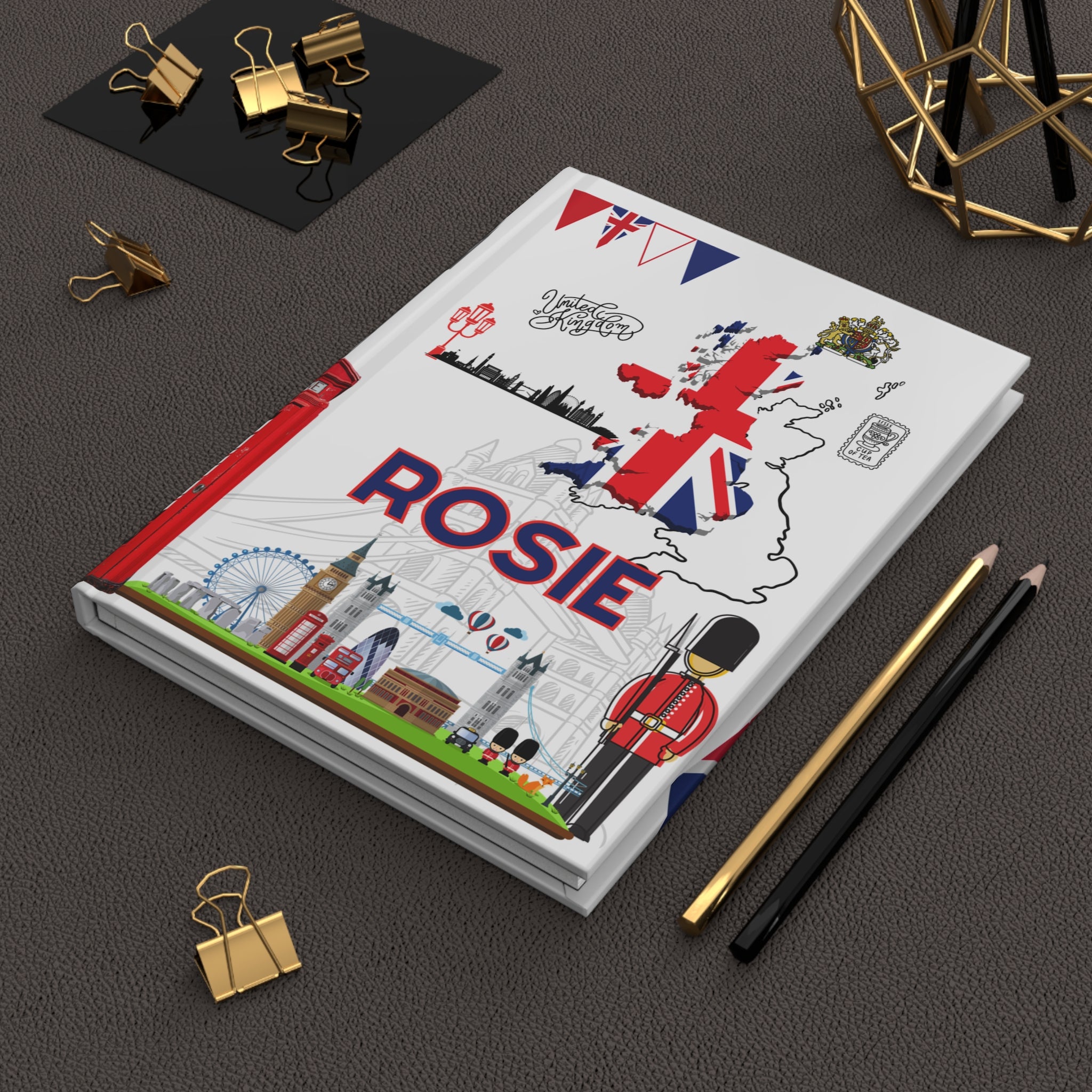 United kingdom London Hardcover Journal — Matte Travel Notebook