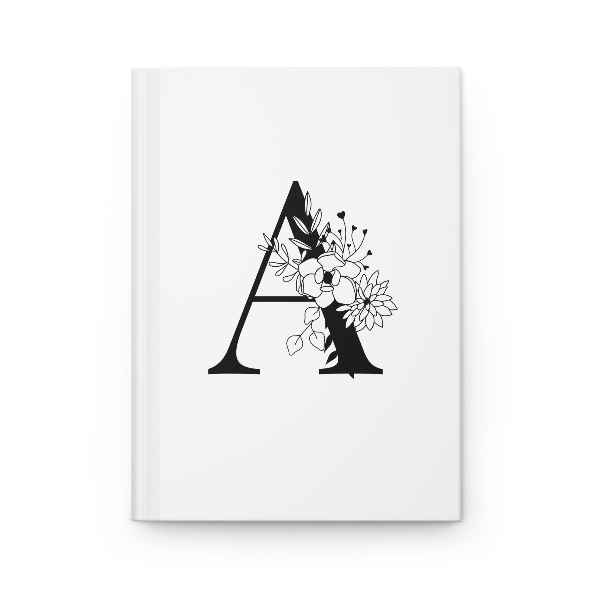 Floral Monogram Personalised Hardcover Journal — Personalized Initial Notebook