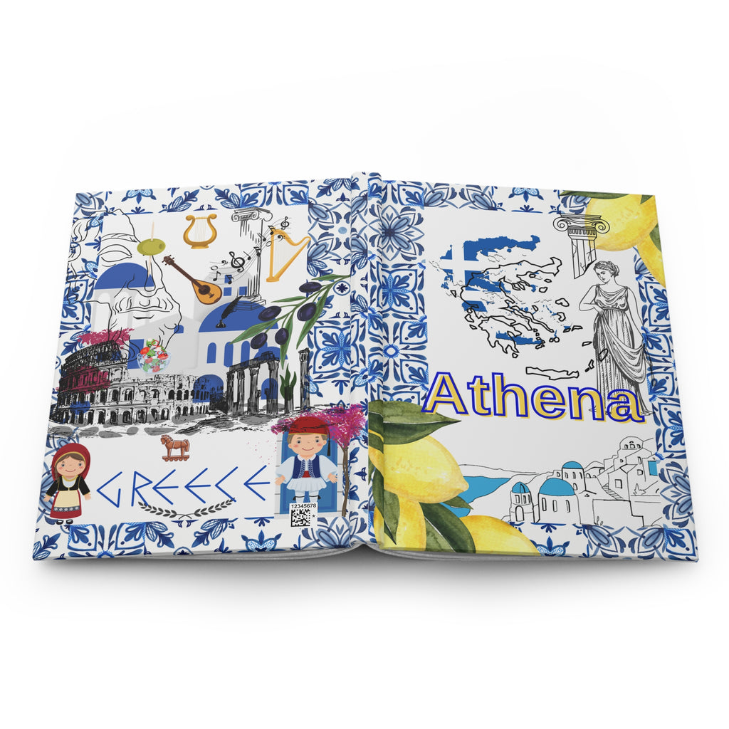 Greece Hardcover Journal — Matte Travel Notes & Greek-Inspired Notebook
