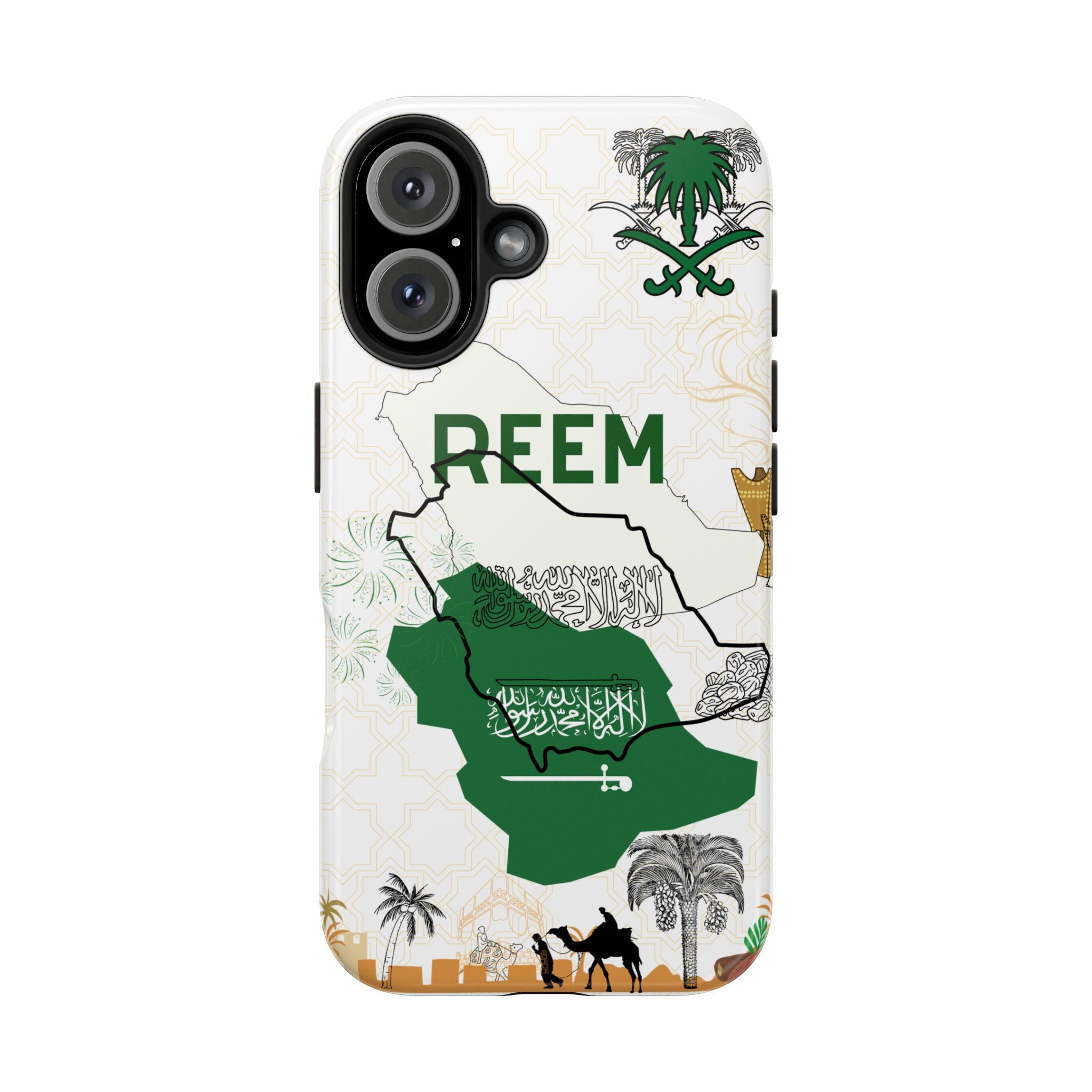 Saudi Arabia Personalized Tough Phone Case — Custom Text Phone Case, Gift for Travelers & Expats