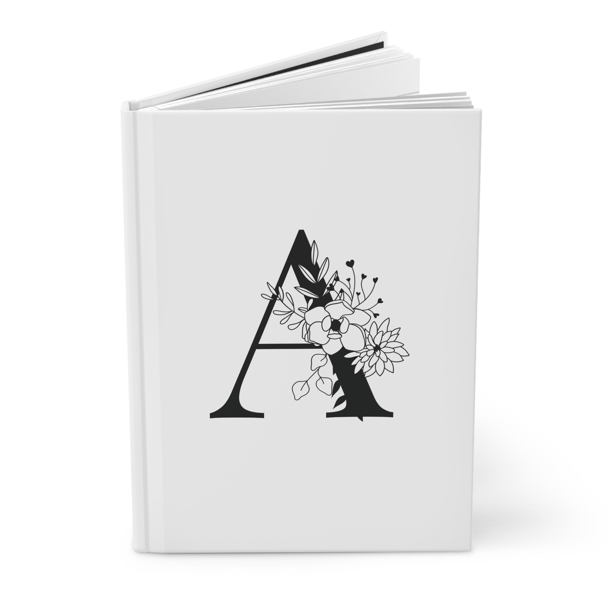 Floral Monogram Personalised Hardcover Journal — Personalized Initial Notebook