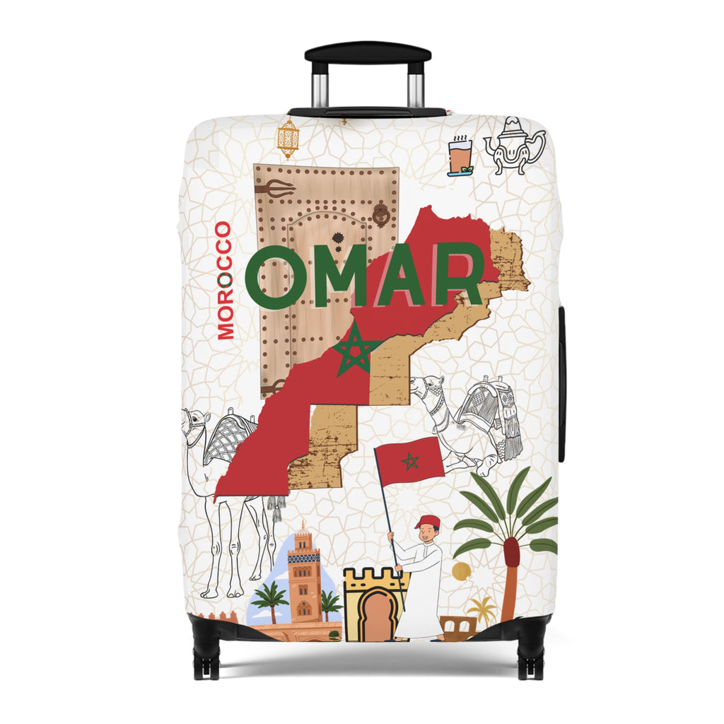 Morocco Map Luggage Cover