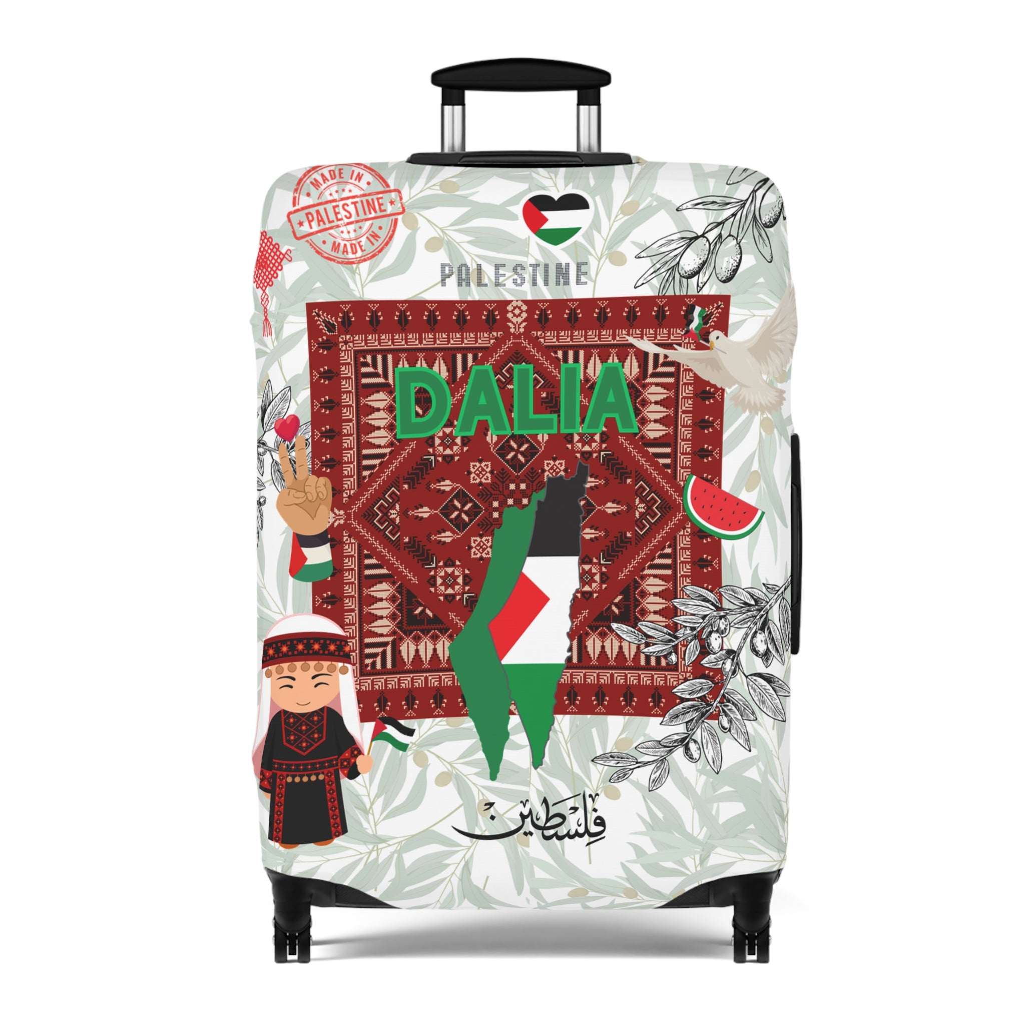 Palestine Map Luggage Cover