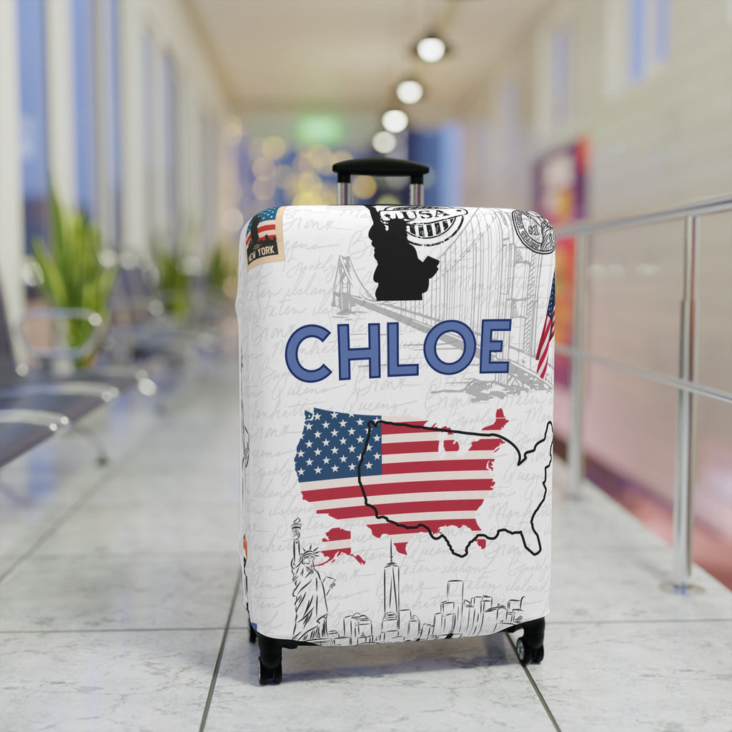 USA Map Luggage Cover