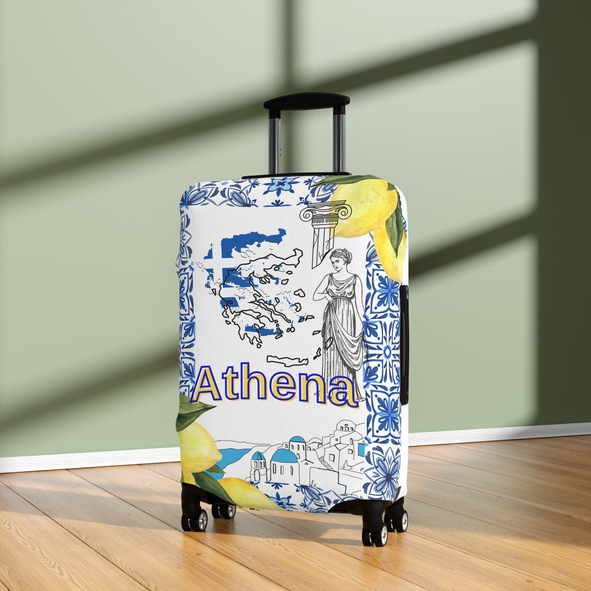 Greece Map Luggage Cover