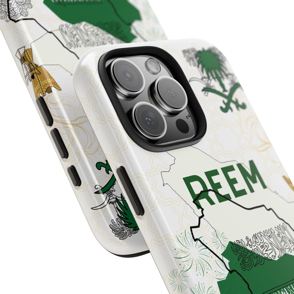 Saudi Arabia Personalized Tough Phone Case — Custom Text Phone Case, Gift for Travelers & Expats