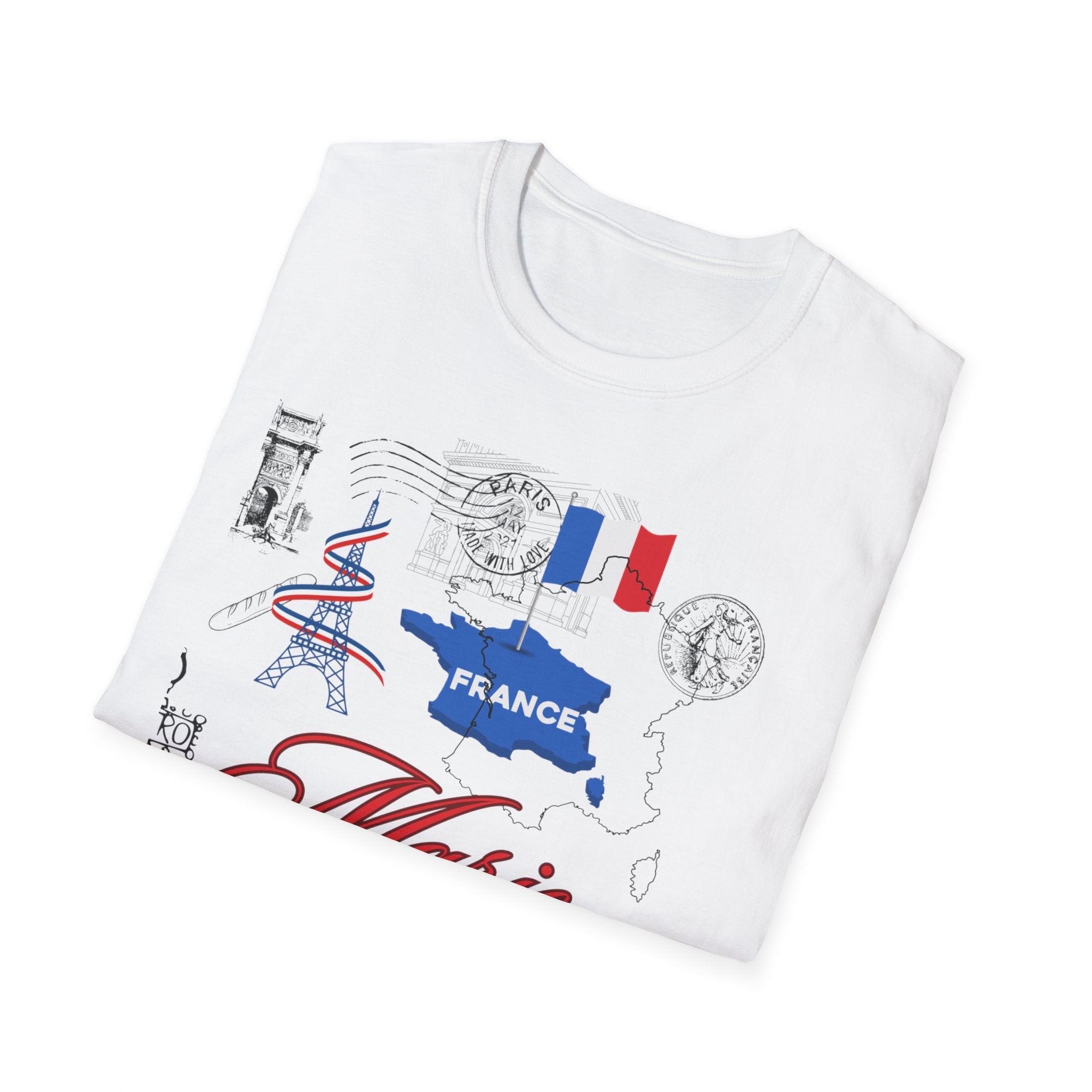 France Paris Travel T-Shirt – Marie Name Personalized French Landmark Tee