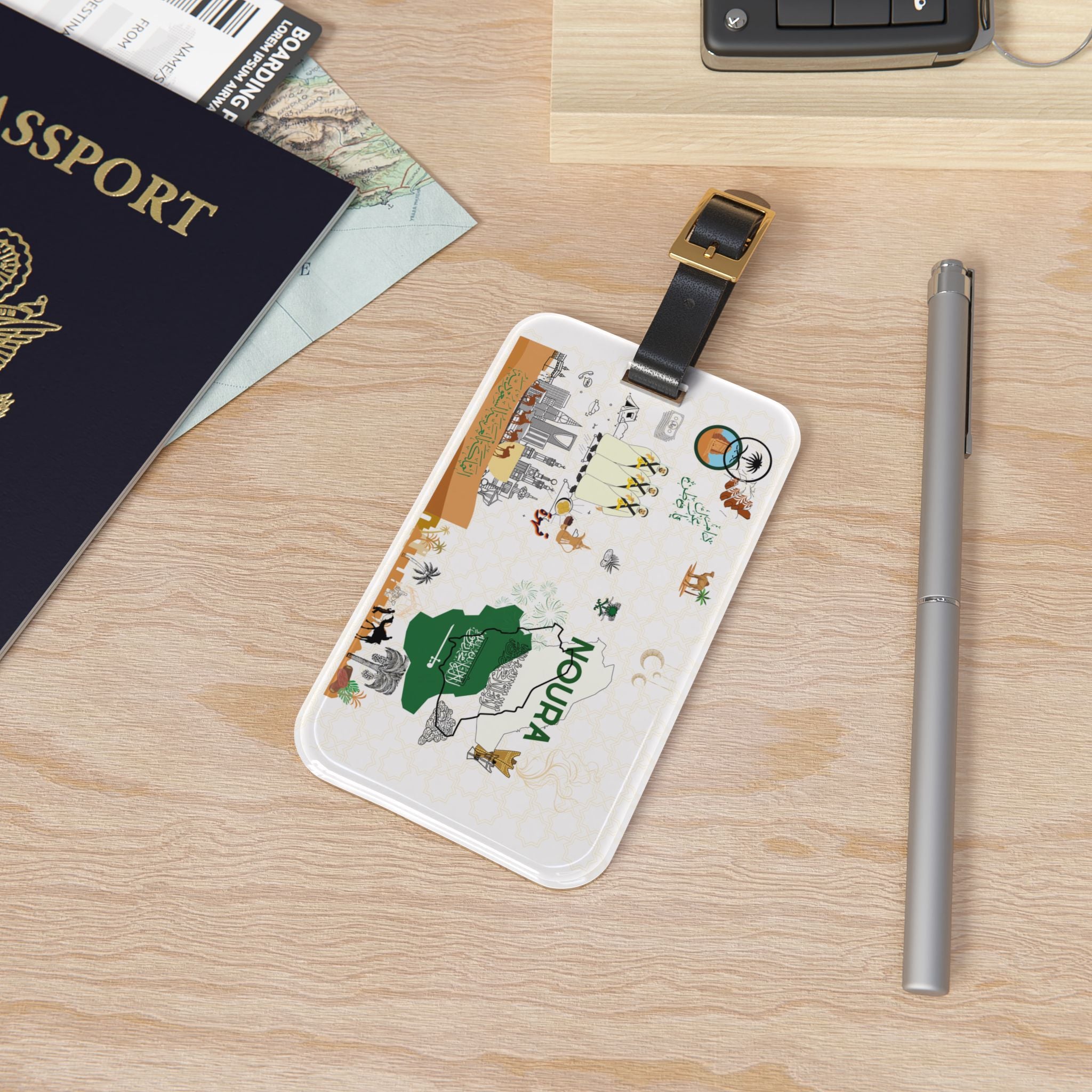 Saudi Arabia Map Luggage Tag – Personalized Noura Travel ID