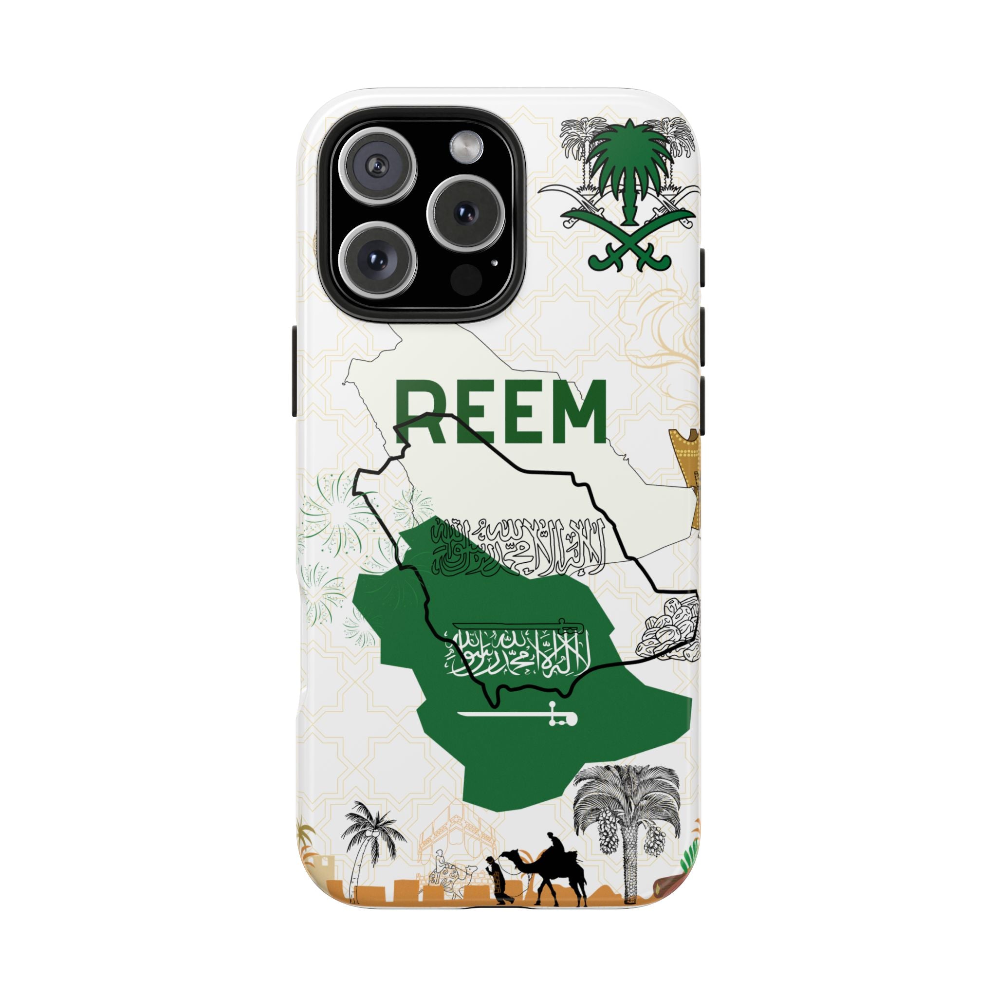 Saudi Arabia Personalized Tough Phone Case — Custom Text Phone Case, Gift for Travelers & Expats